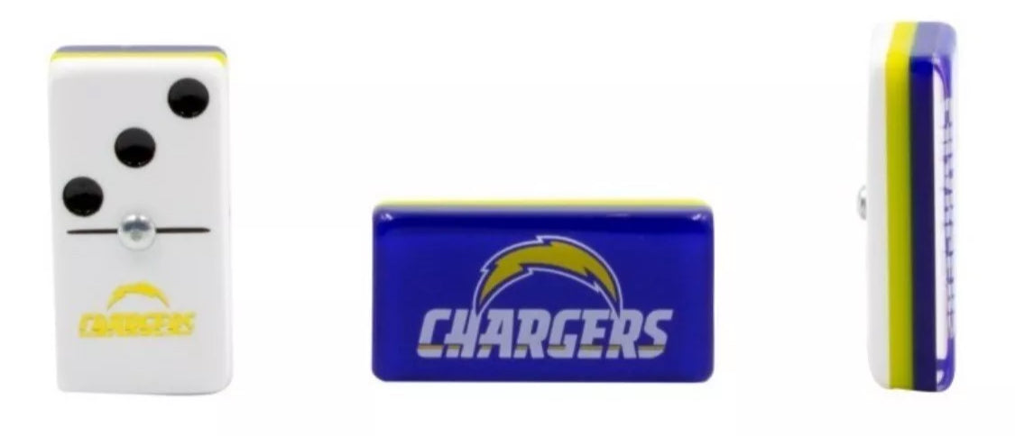 Dominoes Set Los Angeles Chargers in Faux Leather Box