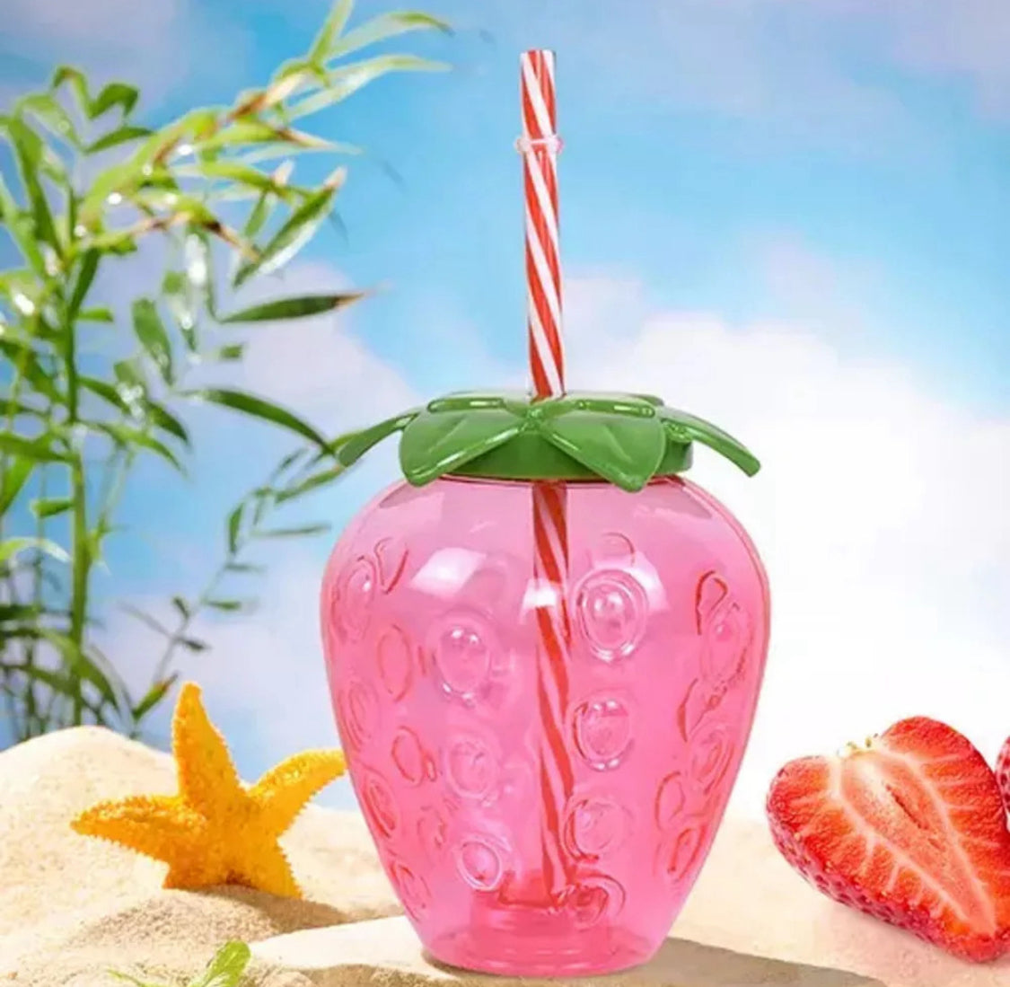 Strawberry Party Cups 500ml Cup 10Pcs.