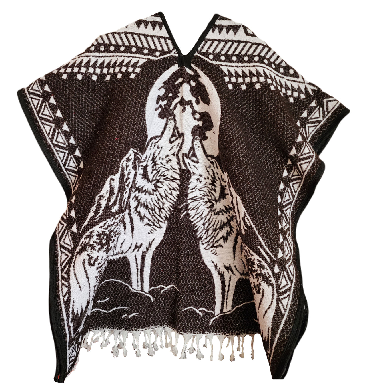 Wild West Jorongo Poncho American Artesanal Winter Indian Coyote Native