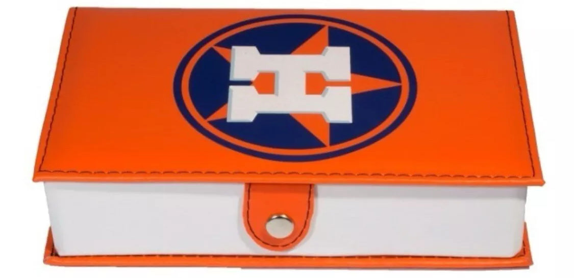 Professional Dominoes Set Houston Astros in Faux Leather Box Space City