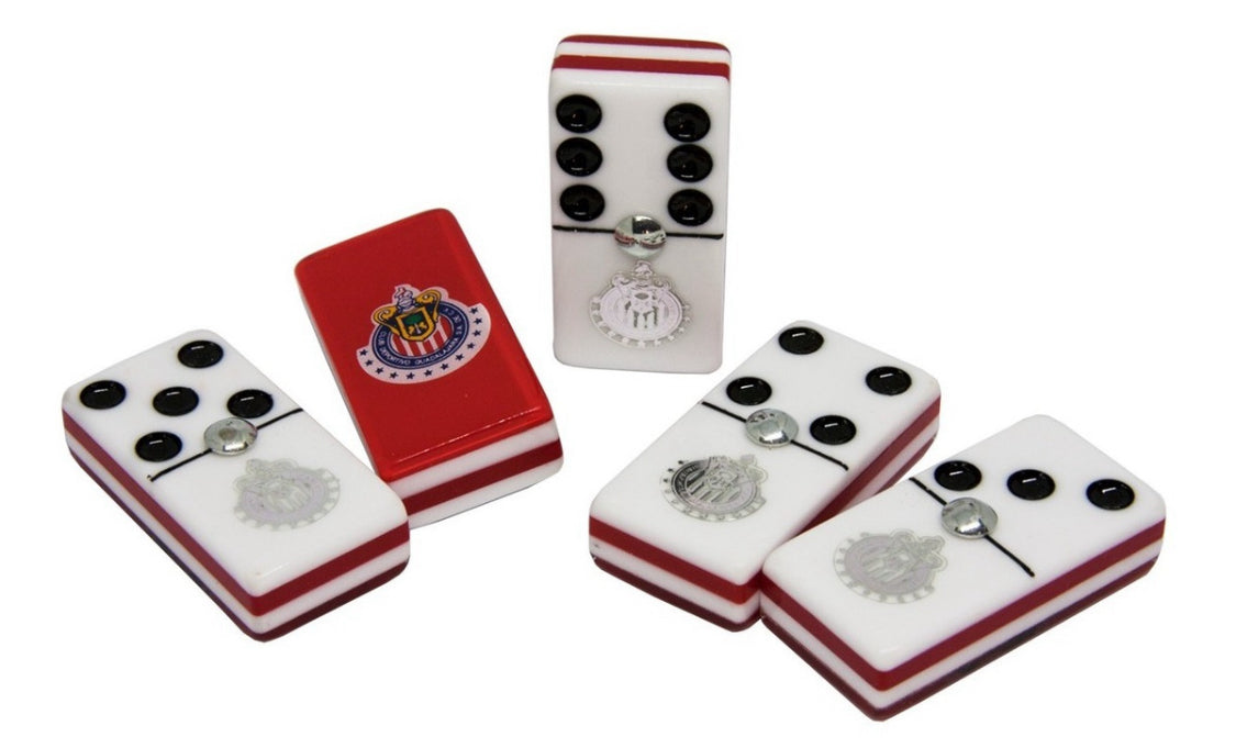 Dominoes Set Chivas De Guadalajara in Faux Leather Case Domino