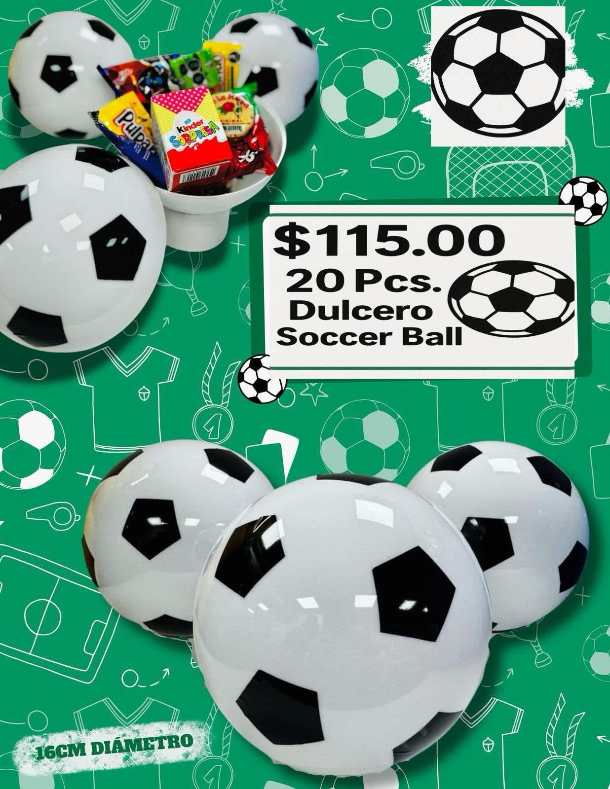 Balón Dulcero Pelota Soccer Ball Party Favor 20 Pcs.