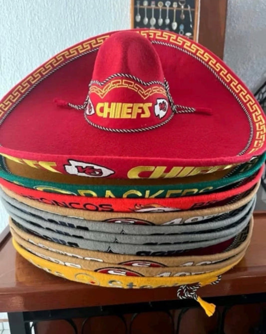 Any Team Soccer Football Baseball Mexican Charro Hat Sombrero Mariachi Adult One Size