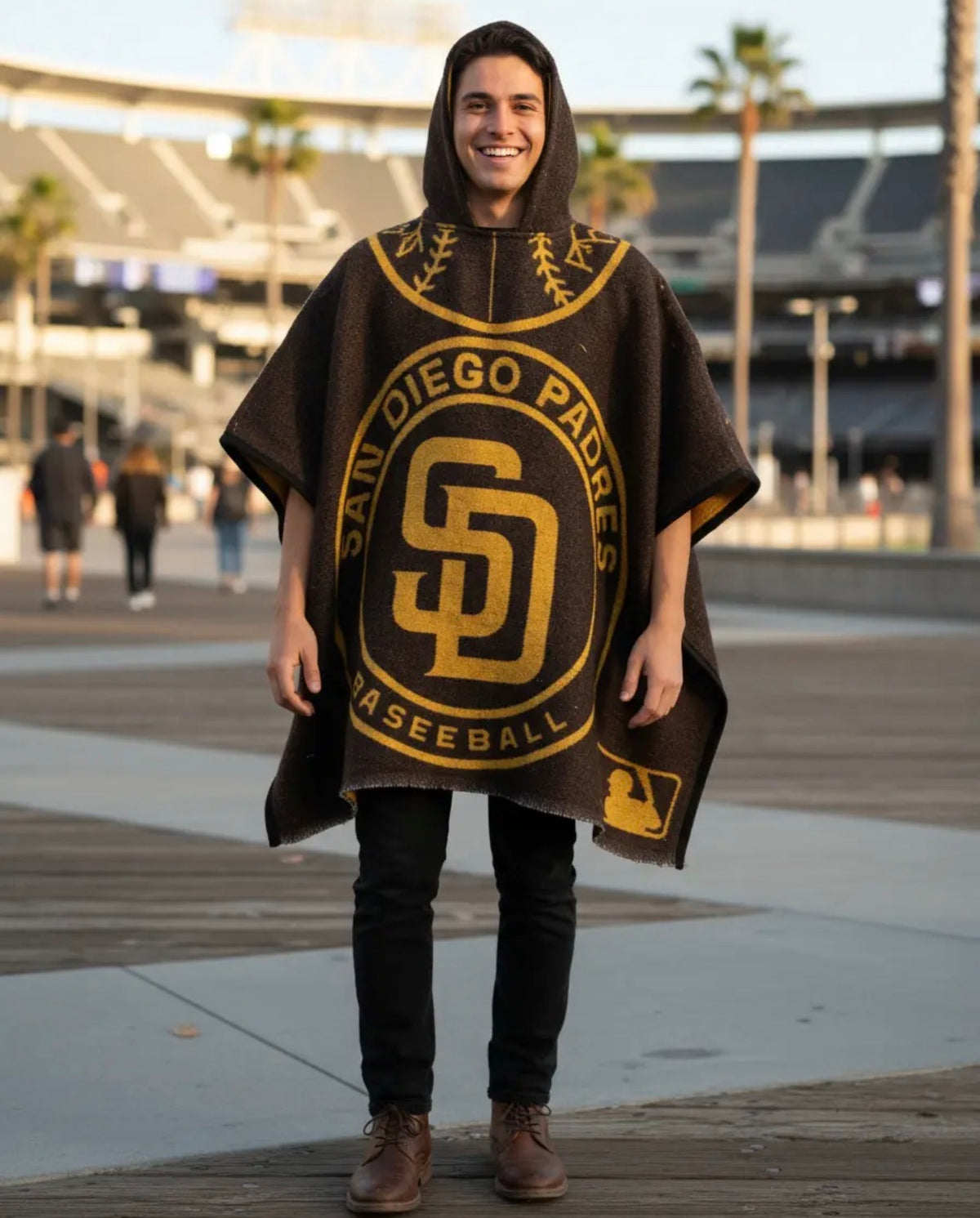 San Diego Padres Jorongo Sarape Hoodie Artesanal  Mexican Poncho