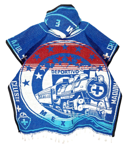 Cruz Azul FC Jorongo Sarape Mexican Poncho Artesanal Winter