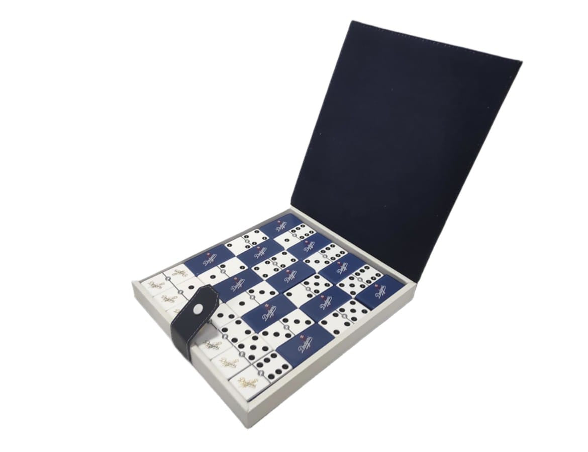 Dominoes Set Los Angeles Dodgers in Faux Leather Case Domino LA