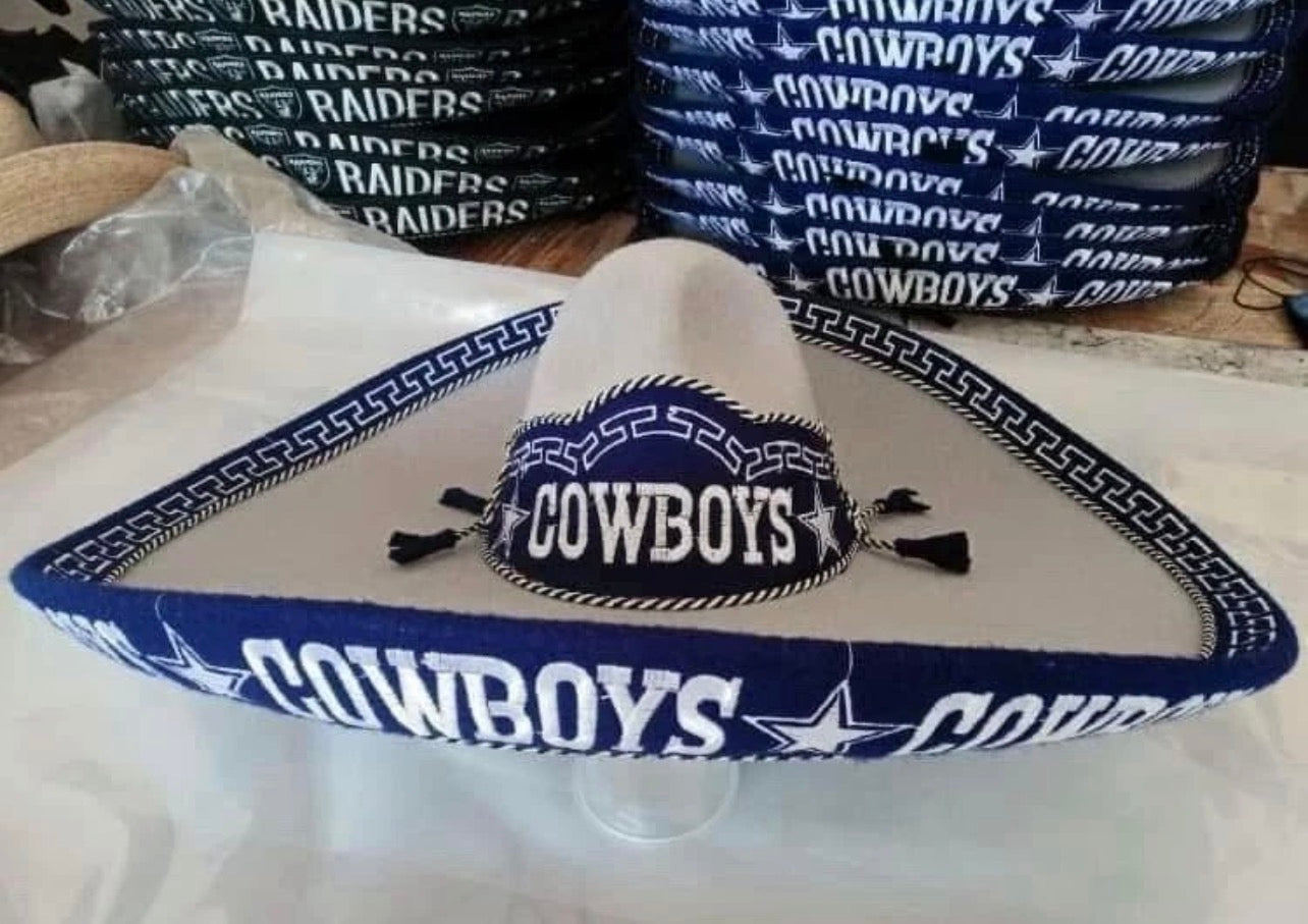 Dallas Cowboys Mexican Charro Hat Sombrero Mariachi Adult One Size Gray