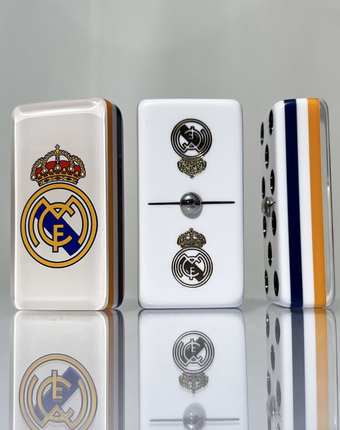 Dominoes Set Real Madrid España in Beautiful Faux Leather Case Domino Jumbo