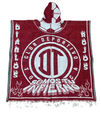 Diablos Rojos Toluca Jorongo Sarape Mexican Poncho Artesanal Winter Hoodie Thicker