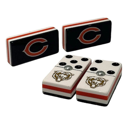 Dominoes Set Chicago Bears With Faux Leather Case Domino