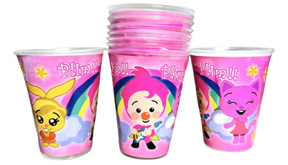 40 Guests Invitados Party Kit Vasos y Platos Payasito Rosa