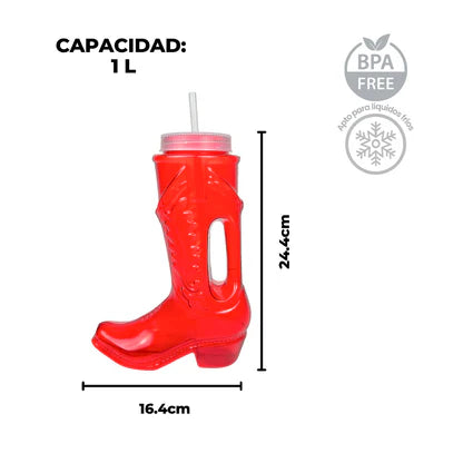 Cowboy Boot Cups 1L Birthday Party Cups 10Pcs.