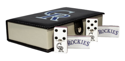 Dominoes Set Colorado Rockies in Faux Leather Case Domino