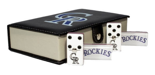 Dominoes Set Colorado Rockies in Faux Leather Case Domino
