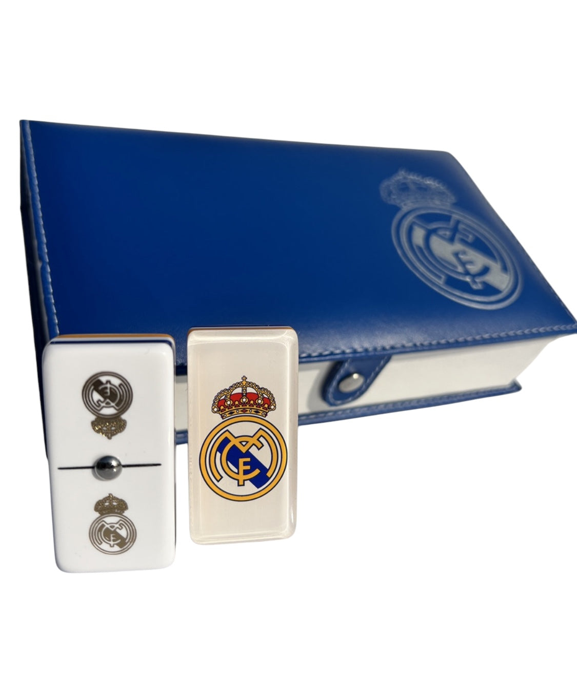 Dominoes Set Real Madrid España in Beautiful Faux Leather Case Domino Jumbo