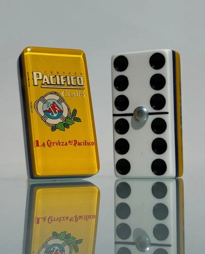 Cerveza Pacifico Dominoes Set in Faux Leather Case Domino