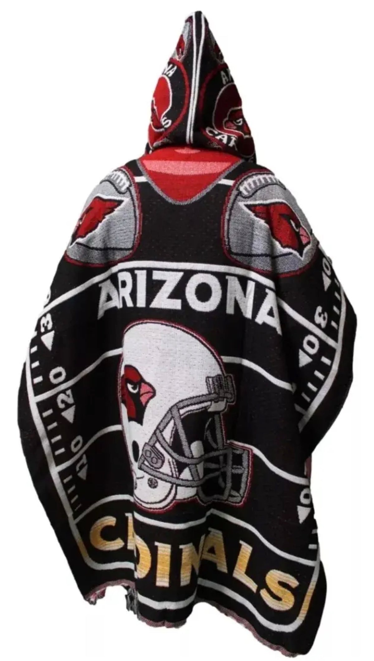 Arizona Cardinals Jorongo Sarape Hoodie Artesanal  Mexican Poncho