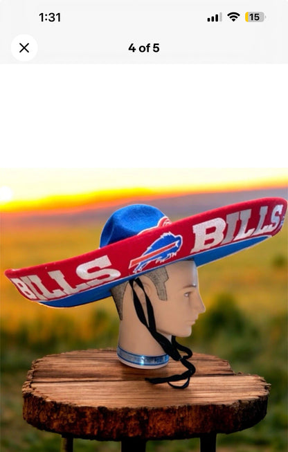Buffalo Bills Mexican Charro Hat Sombrero Mariachi Adult One Size