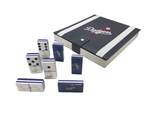 Dominoes Set Los Angeles Dodgers in Faux Leather Case Domino LA