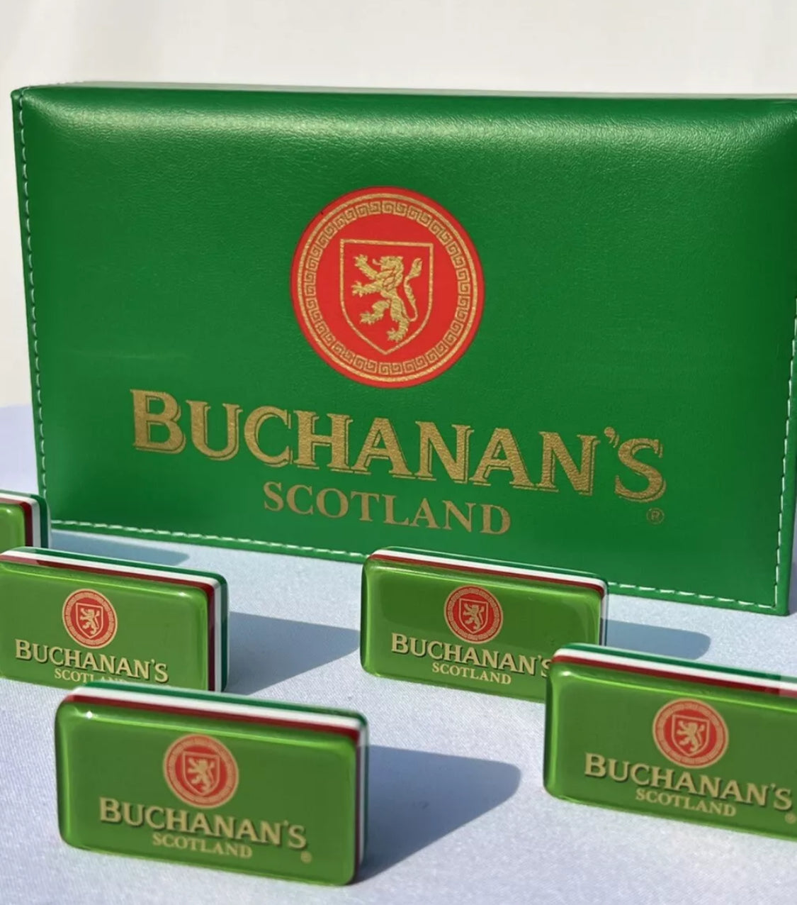 Dominoes Set Buchanans Inspired in Faux Leather Case Domino.