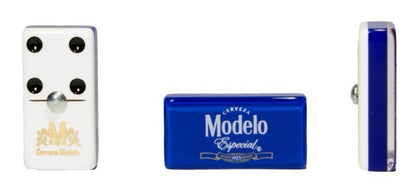 Dominoes Casino Cerveza Modelo Especial Dominoes Set, Cubilete, 2 Barajas/Cards