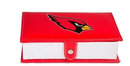 Professional Dominoes Set  Arizona Cardinals  In Faux Leather Case