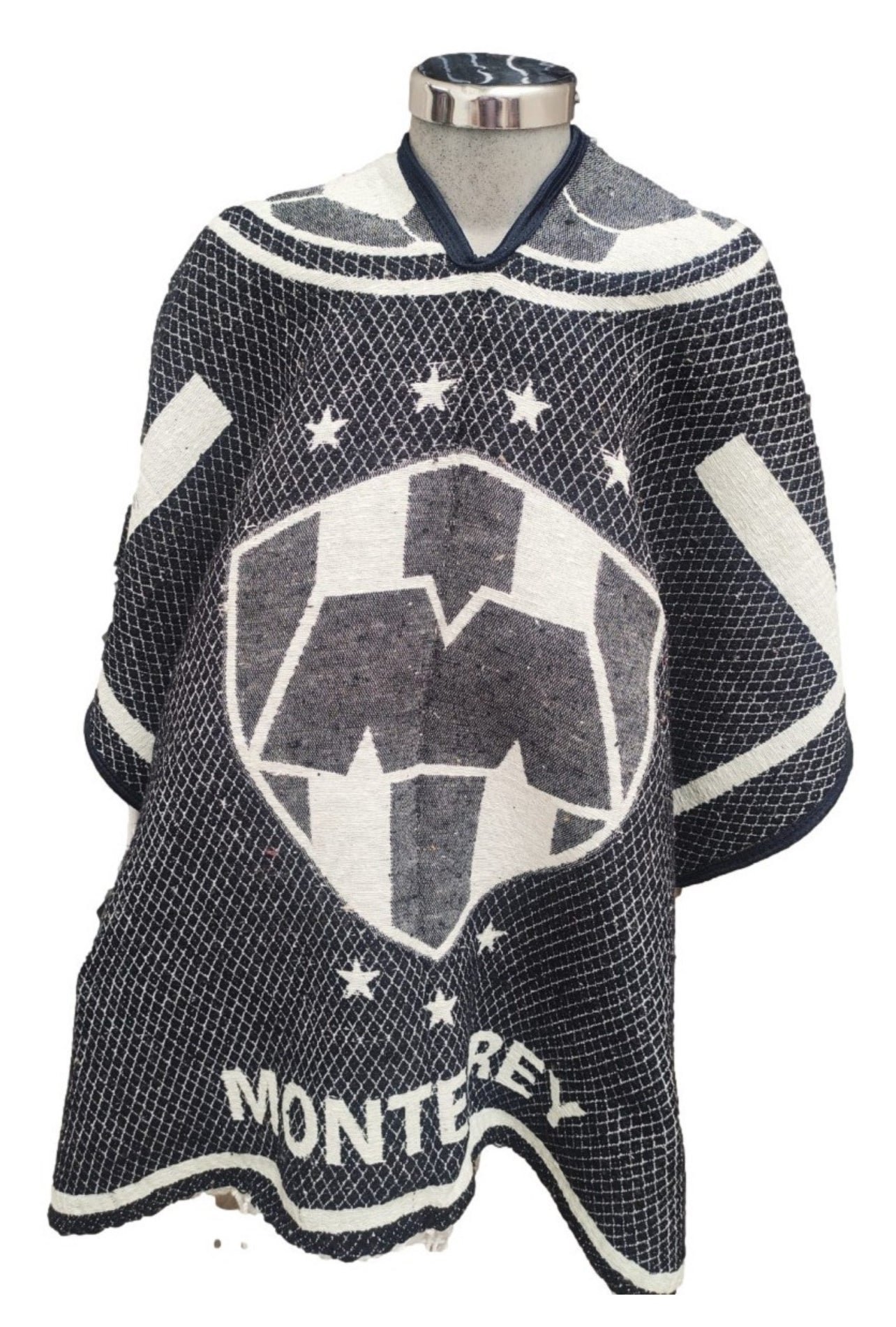Monterrey Rayados Jorongo Sarape Mexican Poncho Artesanal Winter Invierno