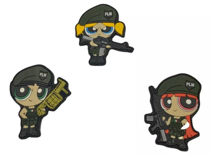 The Powerful Puff Girls Tactical Patch Military Hook & Loop Vest Patch Airsoft