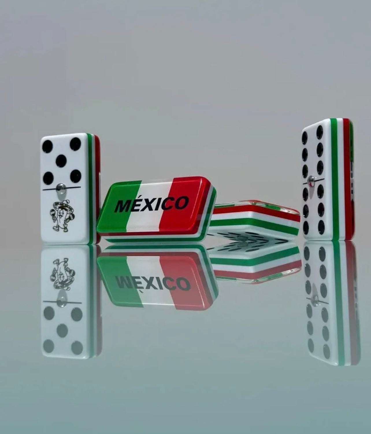 Mexico Premium Jumbo Dominoes Set in Faux Leather Case Domino Azteca