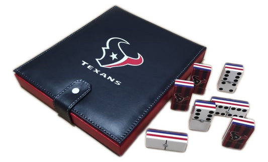 Dominoes Set Houston in Faux Leather Case Domino