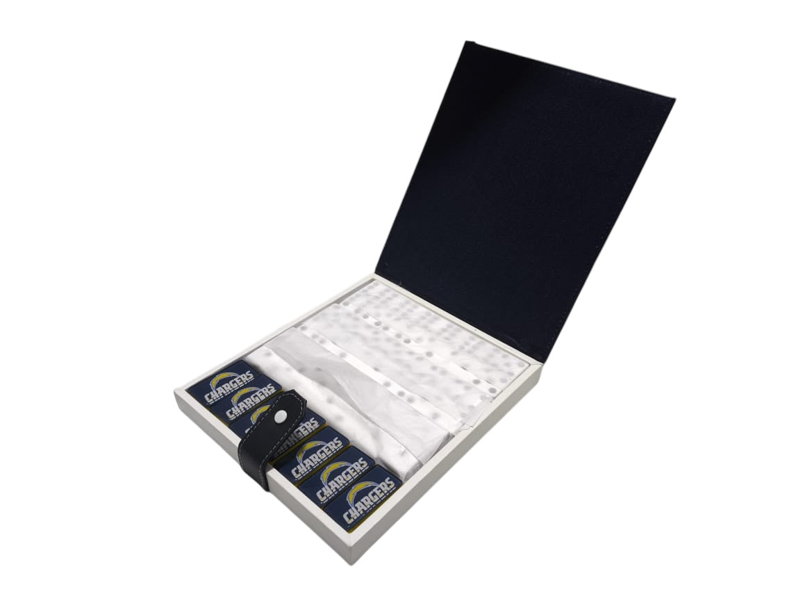 Dominoes Set Los Angeles Chargers in Faux Leather Case Domino LA