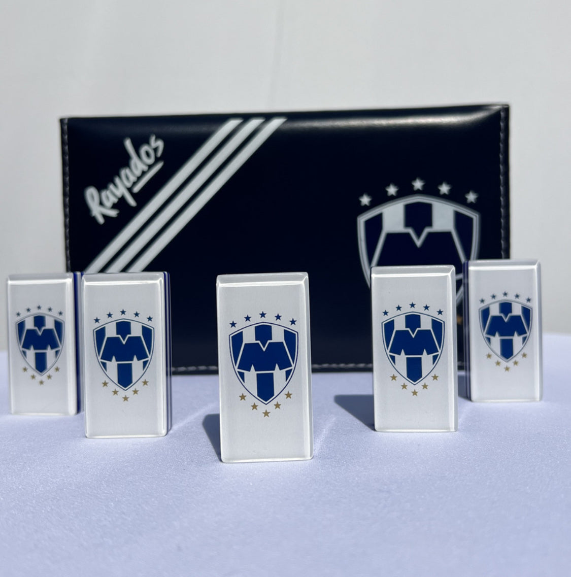 Domino Set Club De Futbol Monterrey Rayados in Faux Leather Box.