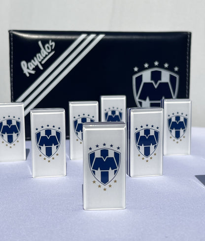 Domino Set Club De Futbol Monterrey Rayados in Faux Leather Box.