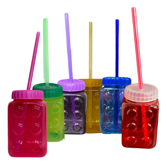 Birthday Party Cup Block Vaso Dulcero Candy Favor Goodie 10Pcs. Random Colors.