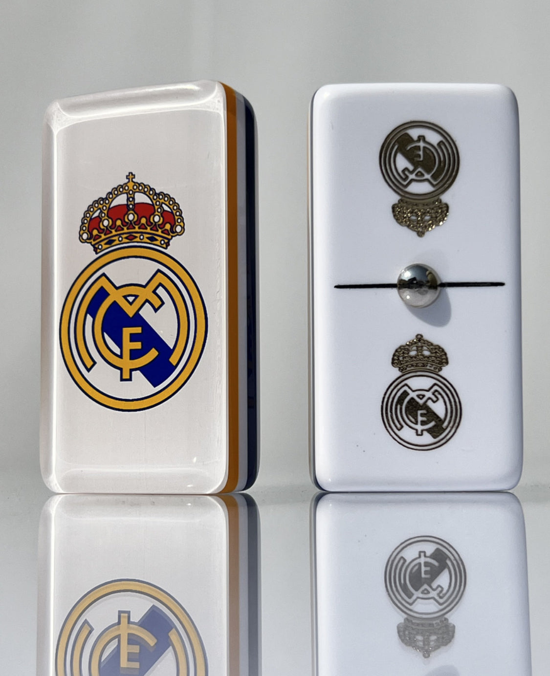 Dominoes Set Real Madrid España in Beautiful Faux Leather Case Domino Jumbo