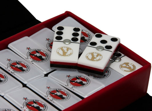 Dominoes Set Xolos De Tijuana In Faux Leather Case Domino.