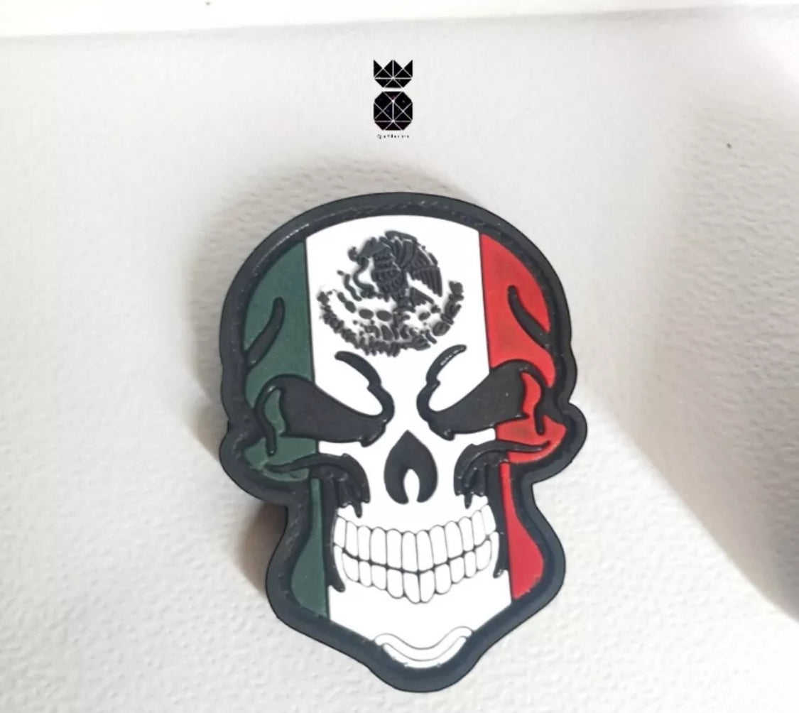 Tactical Military Patch Mexican Parche Táctico Militar Skull Calavera Mexico