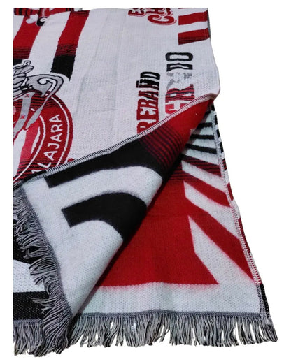 Chivas Guadalajara Jorongo Sarape Hoodie Artesanal Mexican Poncho White