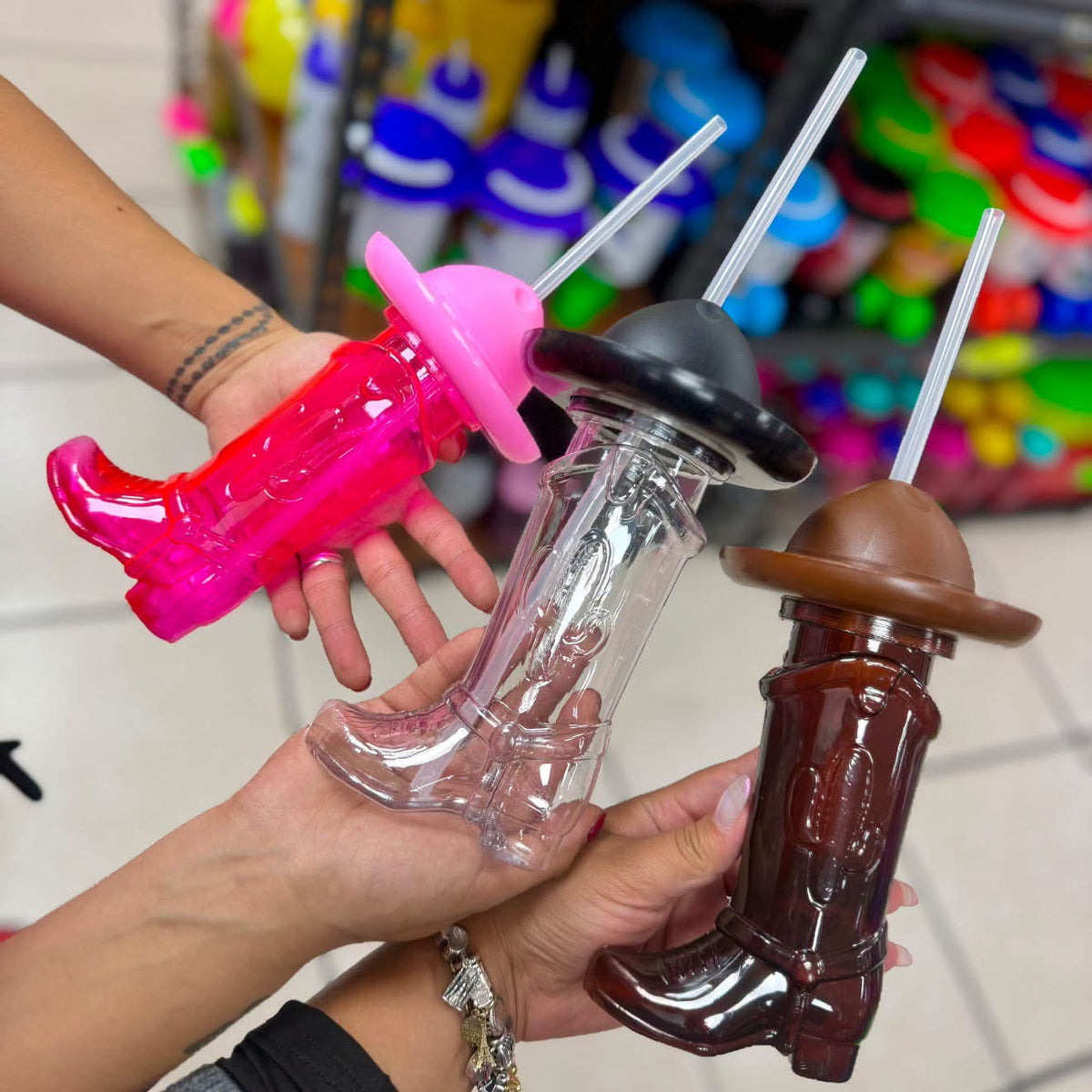 Mini Cowboy Boot Cups 350ml Birthday Party Cups 10Pcs.