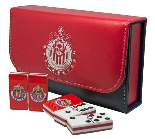 Dominoes Set Chivas De Guadalajara in Faux Leather Case Domino