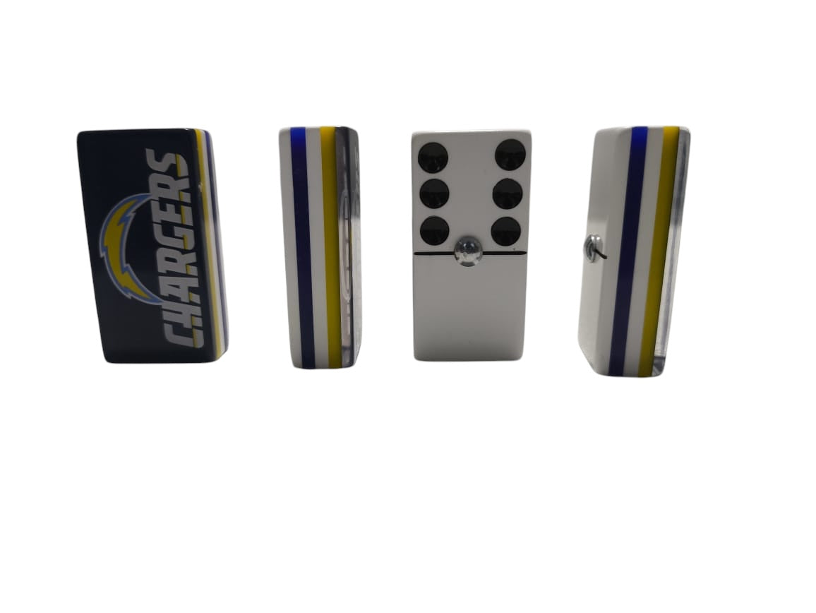 Dominoes Set Los Angeles Chargers in Faux Leather Case Domino LA