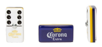 Domino Set "Corona Extra" in Blue Plastic Case