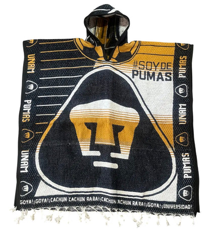 Pumas UNAM Gaban Jorongo Sarape Mexican Poncho Artesanal Hoodie