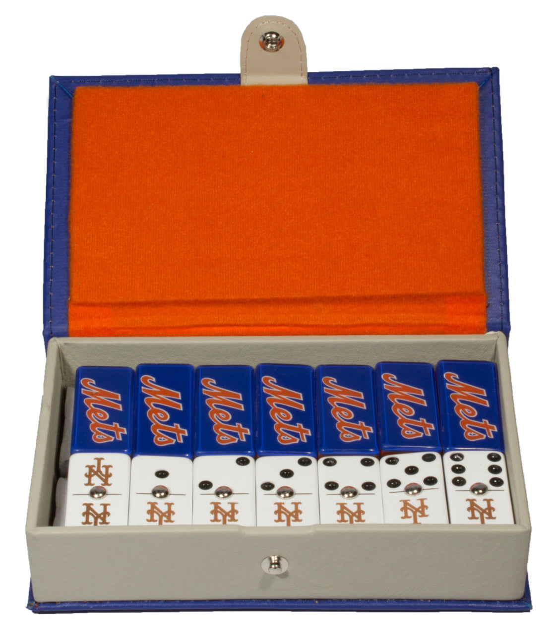 Dominoes Set Baseball New York Mets In Faux Leather Case NY
