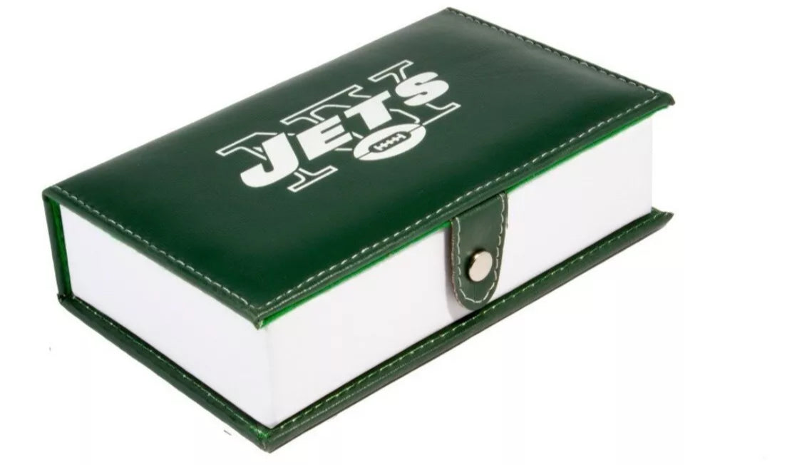 Dominoes Set New York Jets in Faux Leather Case Domino
