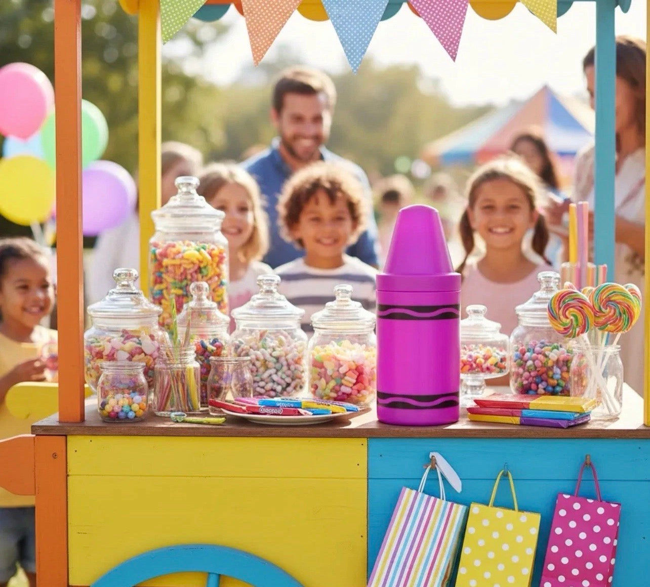 Crayons Cup Dulcero 10pc Plastic Table Centerpiece Party Candy Favor Crayola