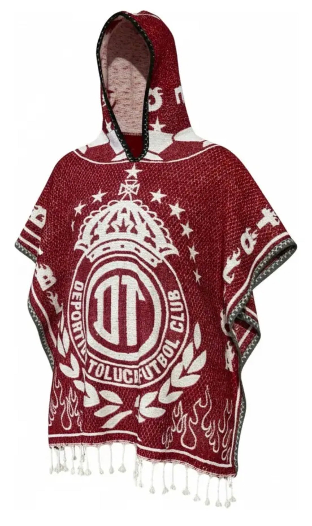 Diablos Rojos Toluca Jorongo Sarape Mexican Poncho Artesanal Winter Hoodie Thicker