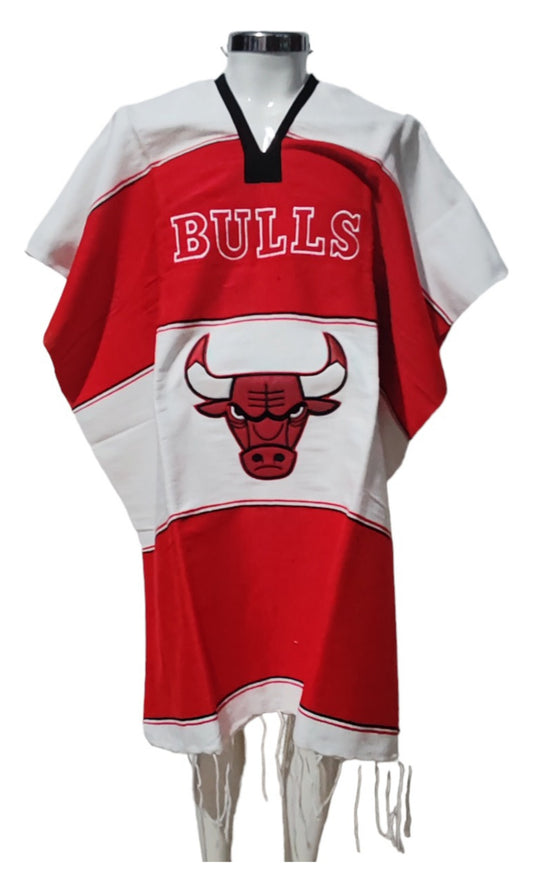 Chicago Bulls Jorongo Sarape Mexican Poncho Artesanal Winter