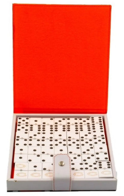 Dominoes Set Chicago Bears With Faux Leather Case Domino + Cubilete Game