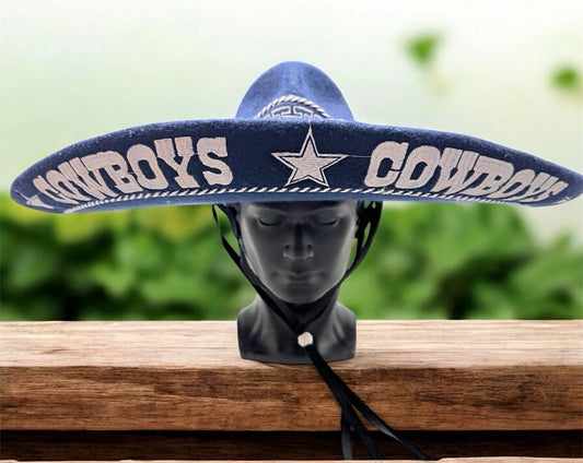 Dallas Cowboys Mexican Charro Hat Sombrero Mariachi Adult One Size Blue